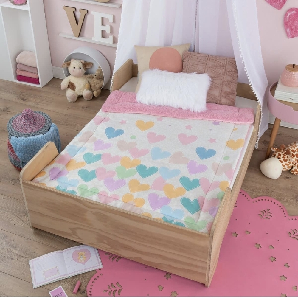 Esqumalito Hearts Bedding Set Borrega Premium 1.05x1.40m - Baby Blanket (Carino)